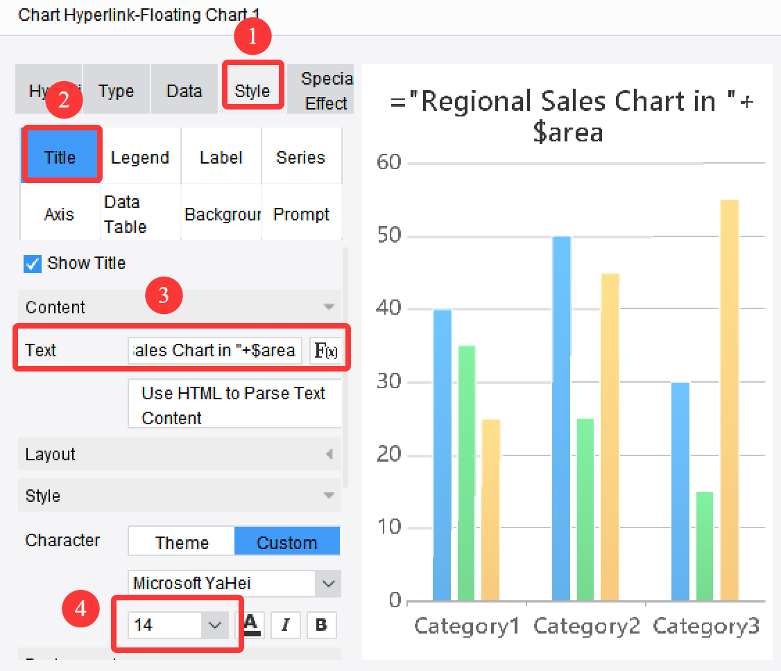Chart Hyperlink-Floating Chart-FineReport Help Document