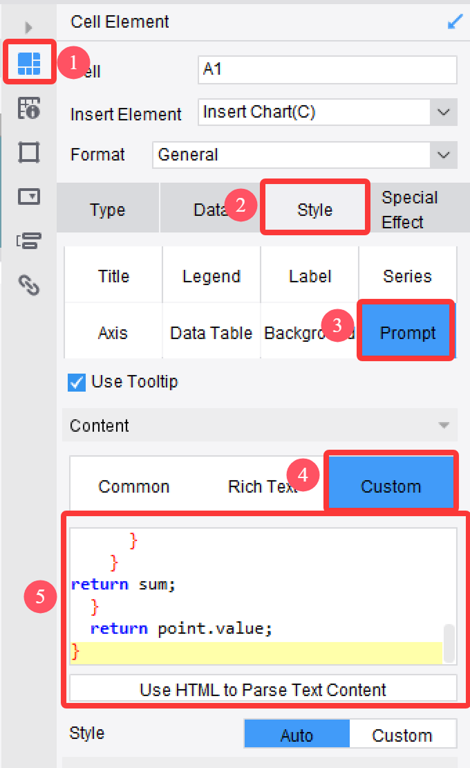 Custom Tooltips as Series Sum-FineReport Help Document