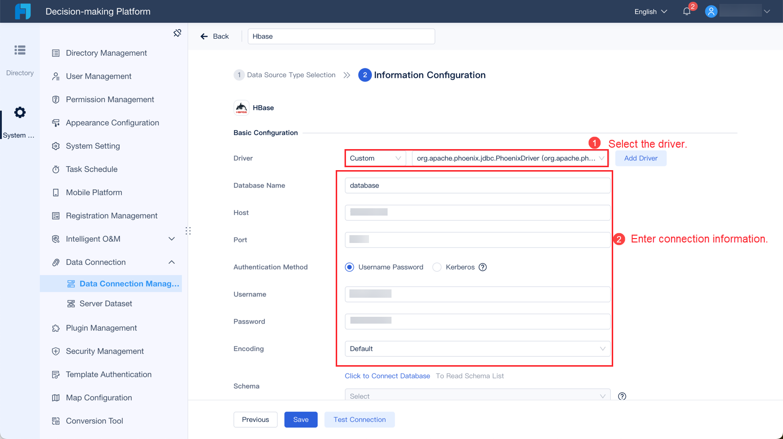 [Platform] Data Connection to HBase-FineReport Help Document