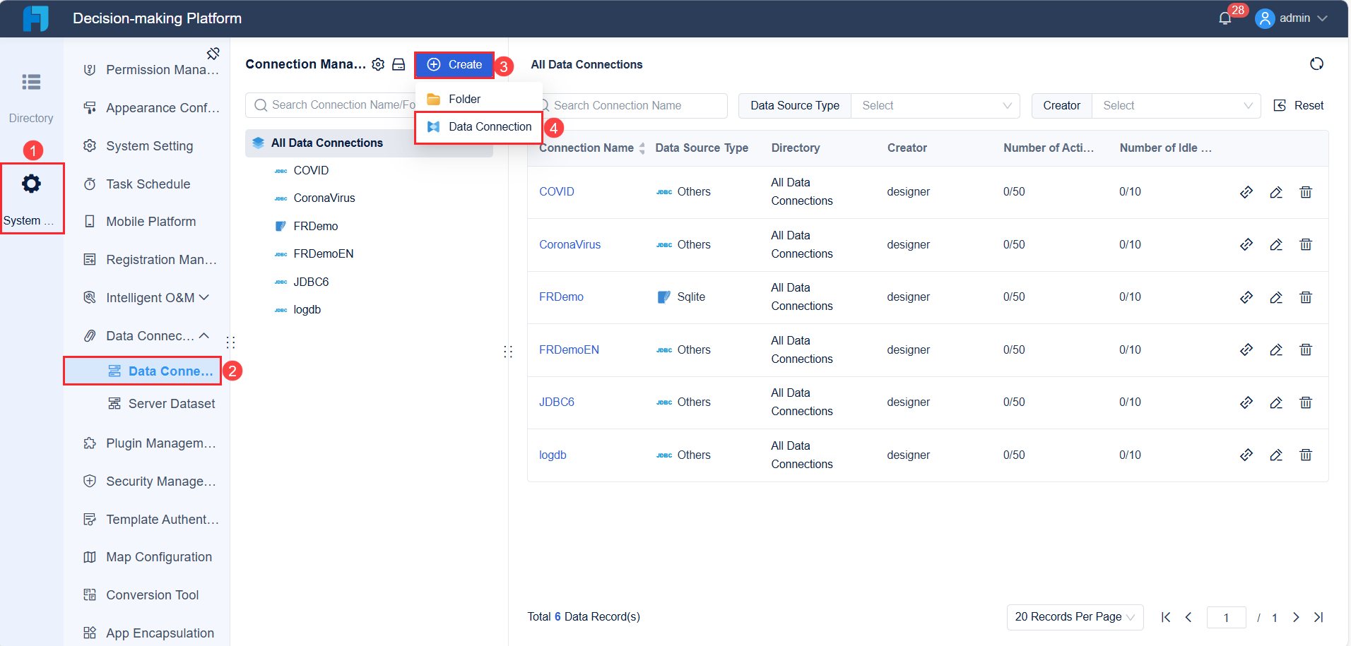 [Platform] Data Connection to Dameng-FineReport Help Document