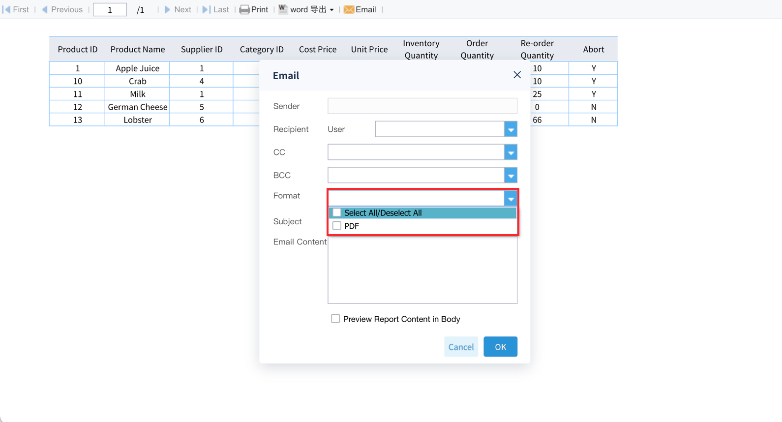 Exclusive API for Email Button-FineReport Help Document
