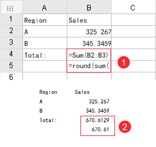 ROUND Function-FineReport Help Document
