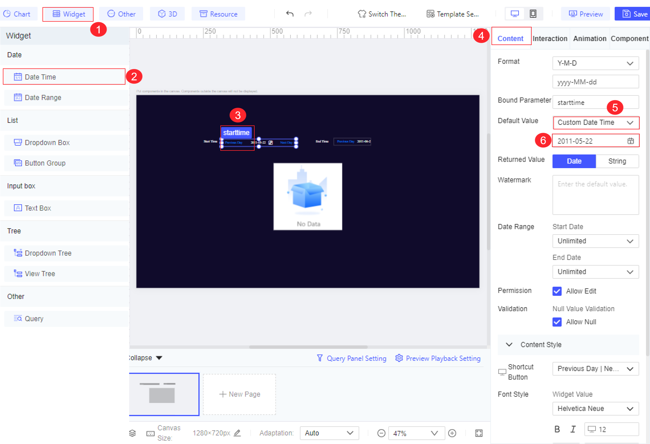 FVS Date Time Widget-FineReport Help Document