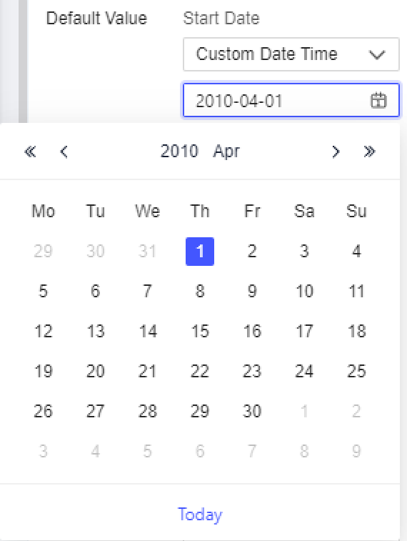 FVS Date Range Widget-FineReport Help Document