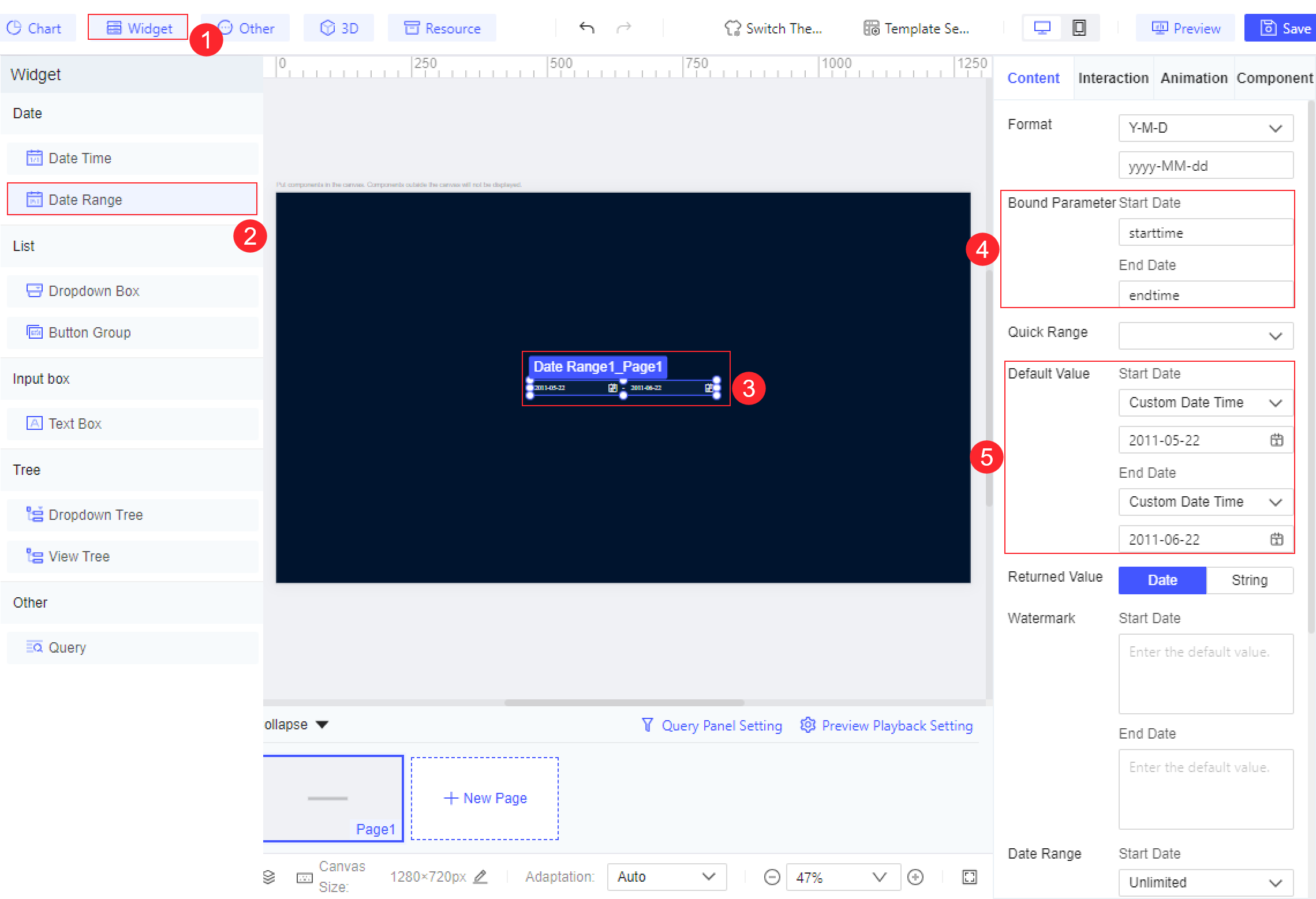 FVS Date Range Widget-FineReport Help Document