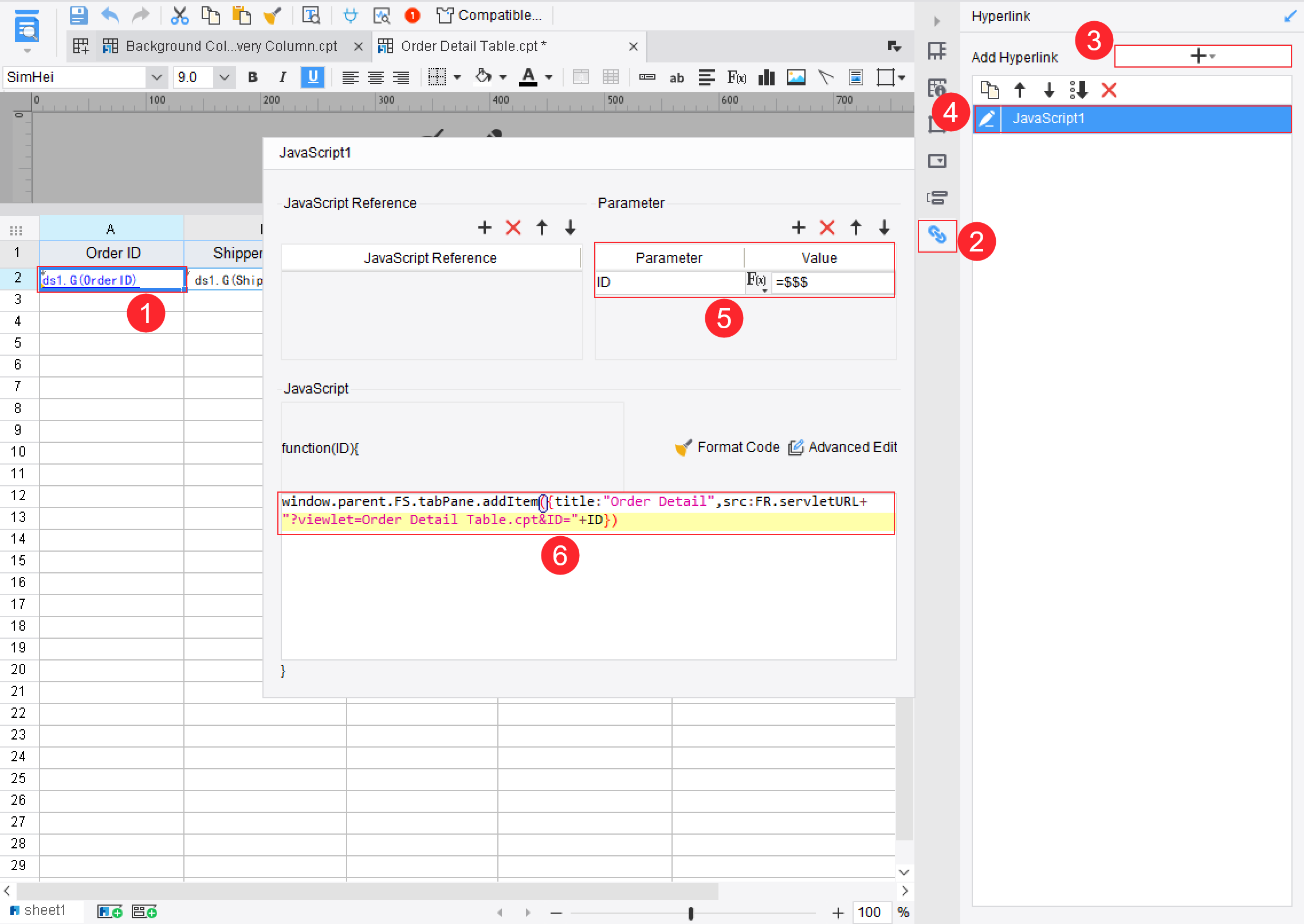 Opening a Hyperlink on a New Tab Page-FineReport Help Document