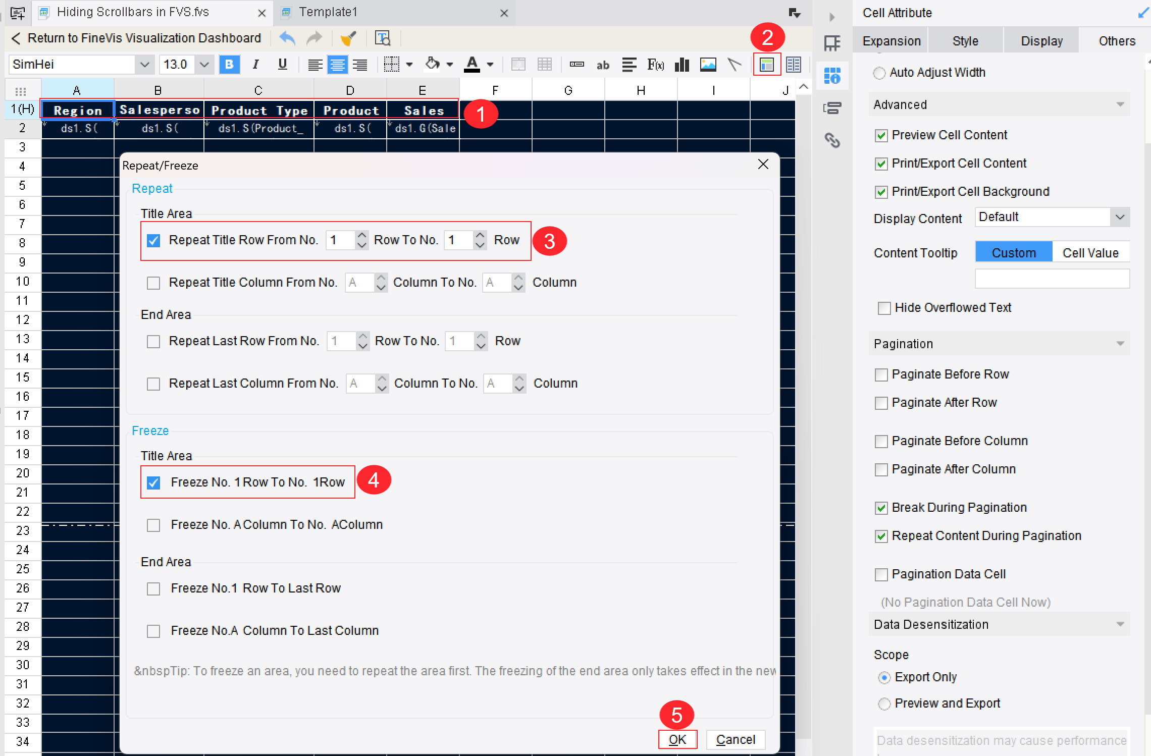 Hiding Table Component Scrollbars in FVS by JS-FineReport Help Document
