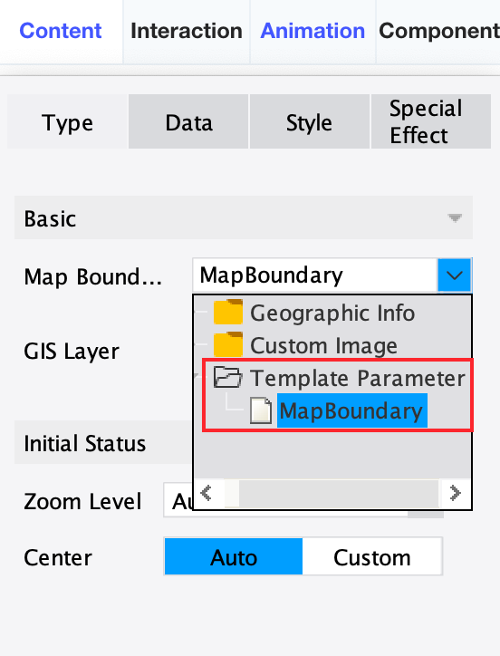 Dynamic Area Map Display by Template Parameter-FineReport Help Document