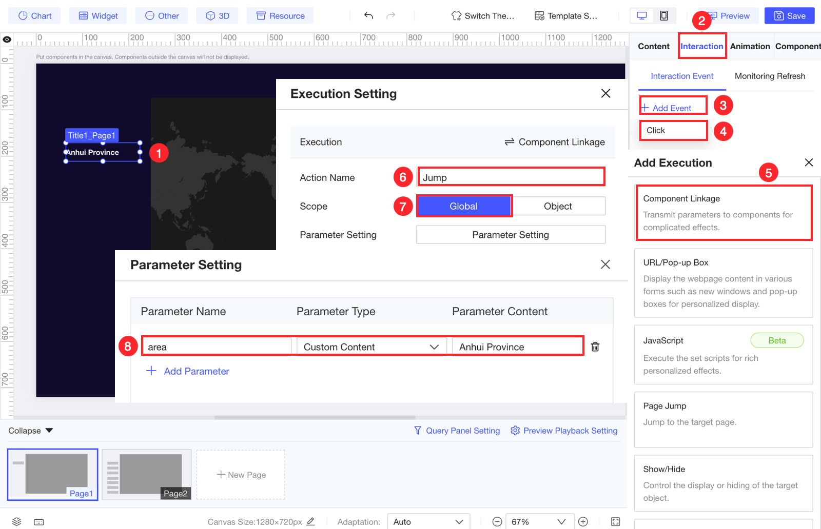 Dynamic Area Map Display by Template Parameter-FineReport Help Document