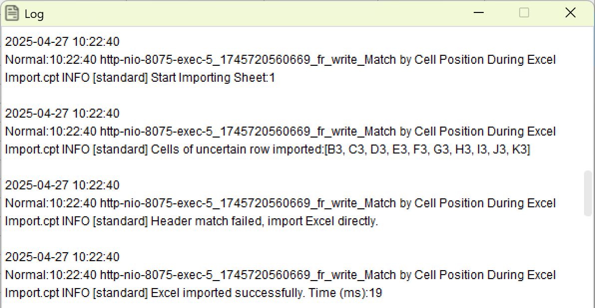 Data Matching by Cell Position During Excel Import-FineReport Help Document