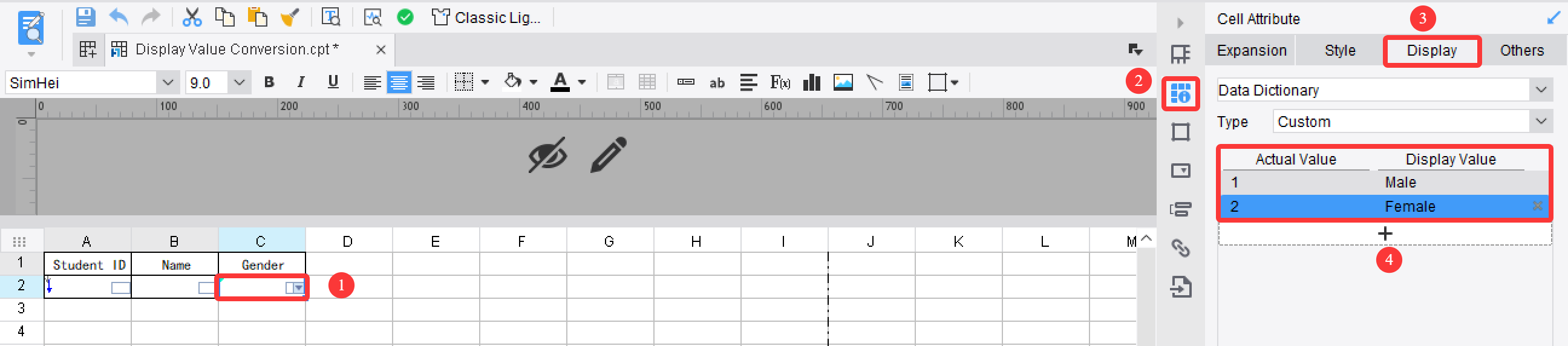 Display Value Conversion-FineReport Help Document