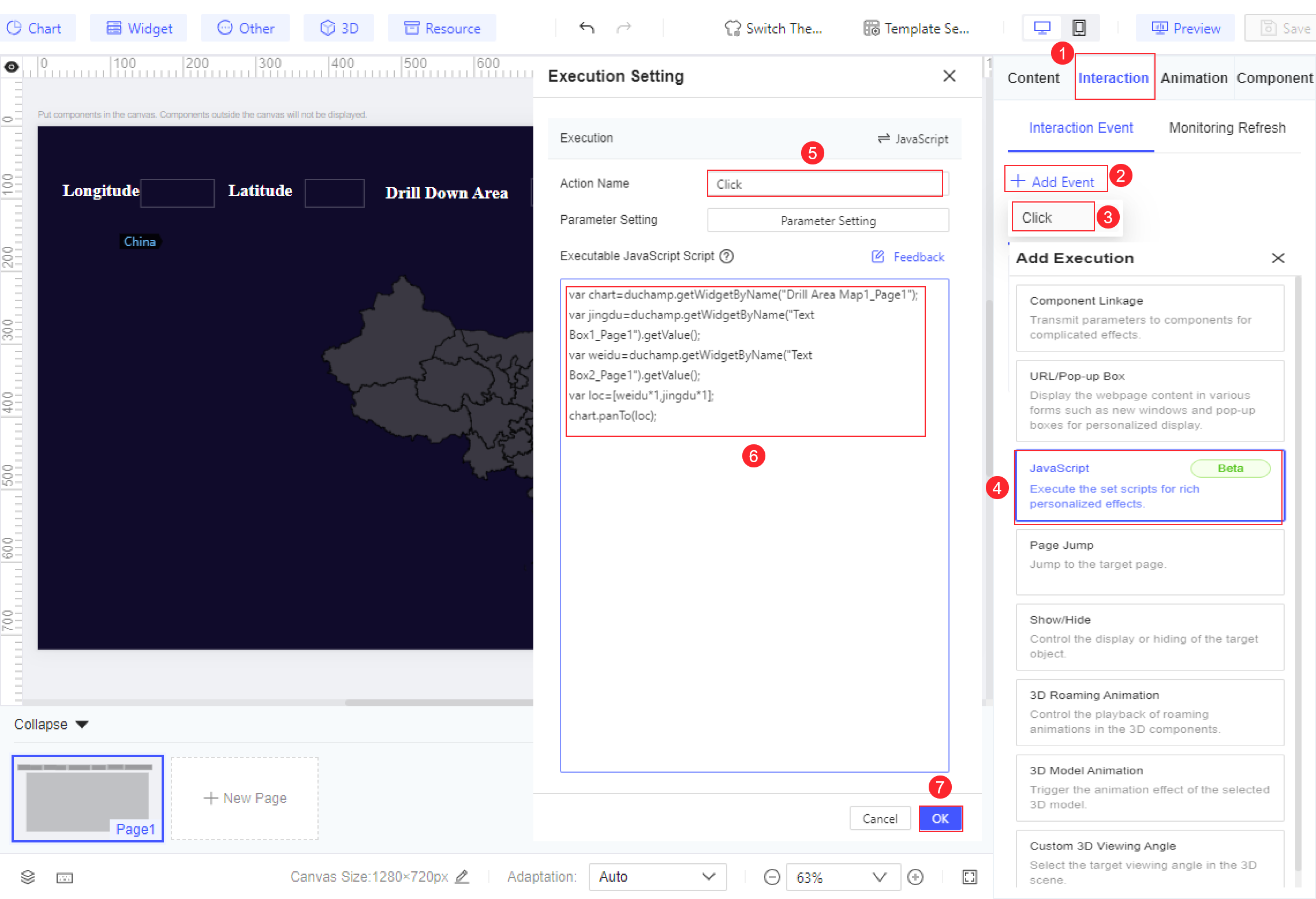 Clicking Titles to Move Map Centers and Drill Data in FVS-FineReport ...