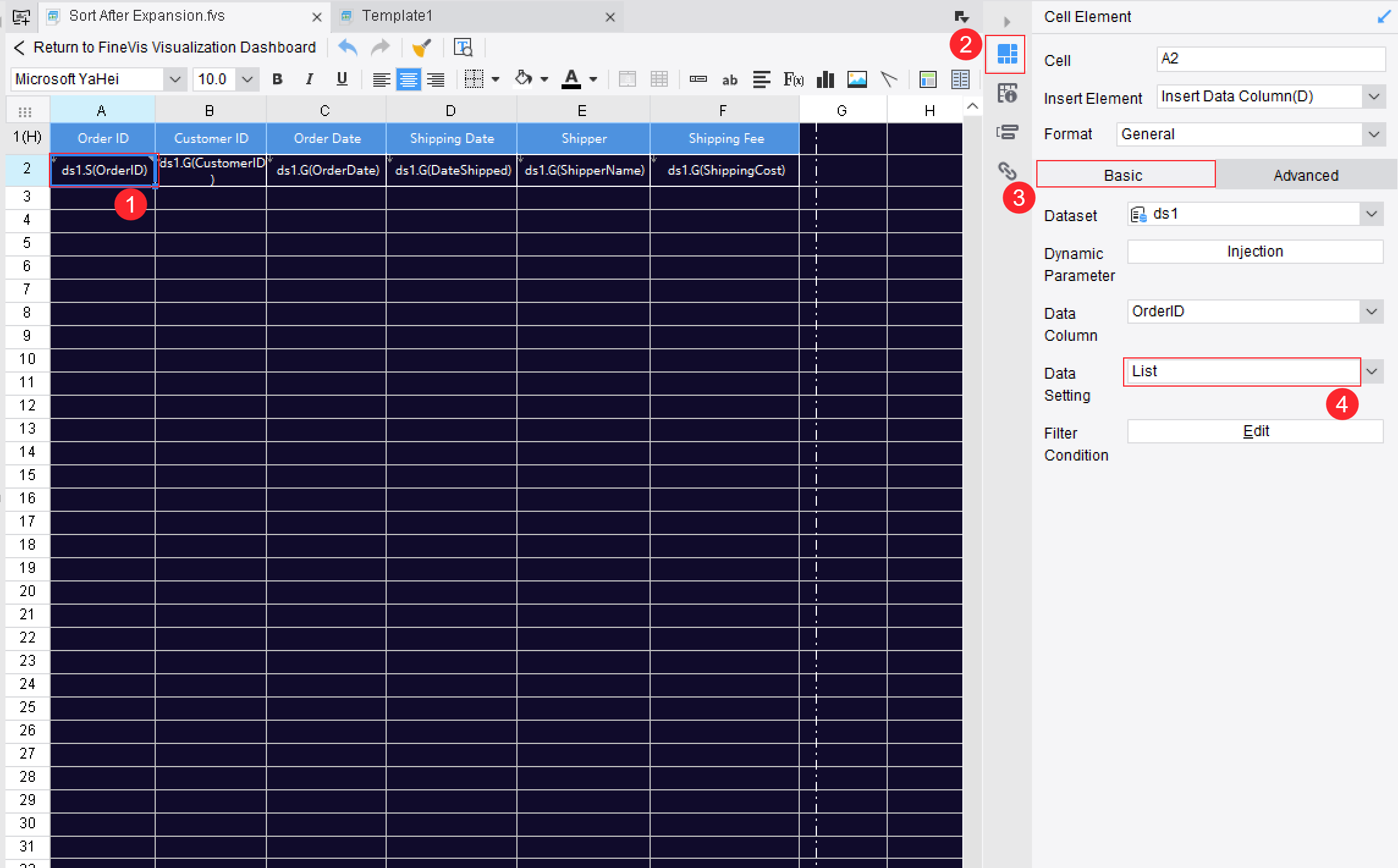 FVS Table Sort After Expansion-FineReport Help Document