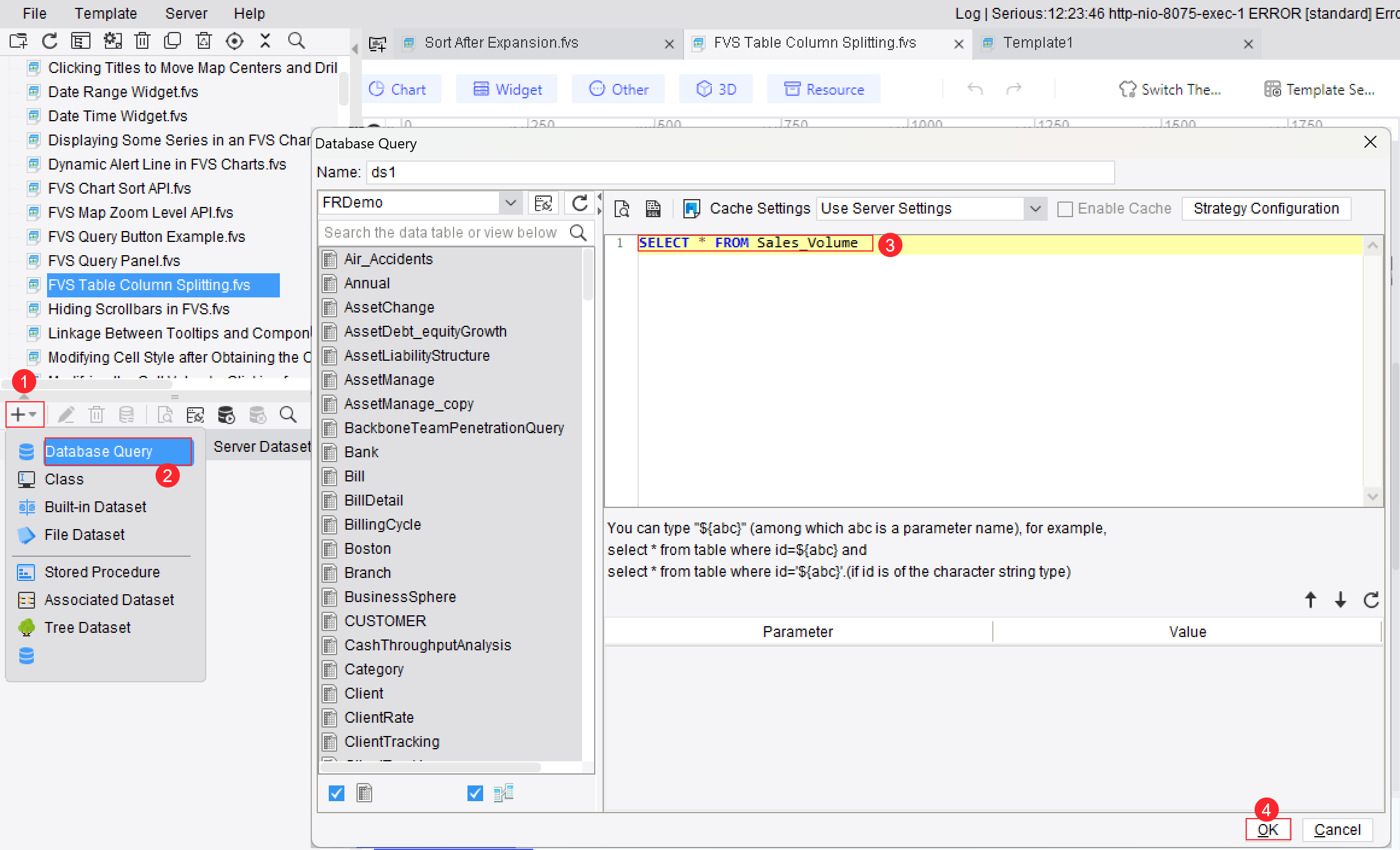 FVS Table Split Setting-FineReport Help Document
