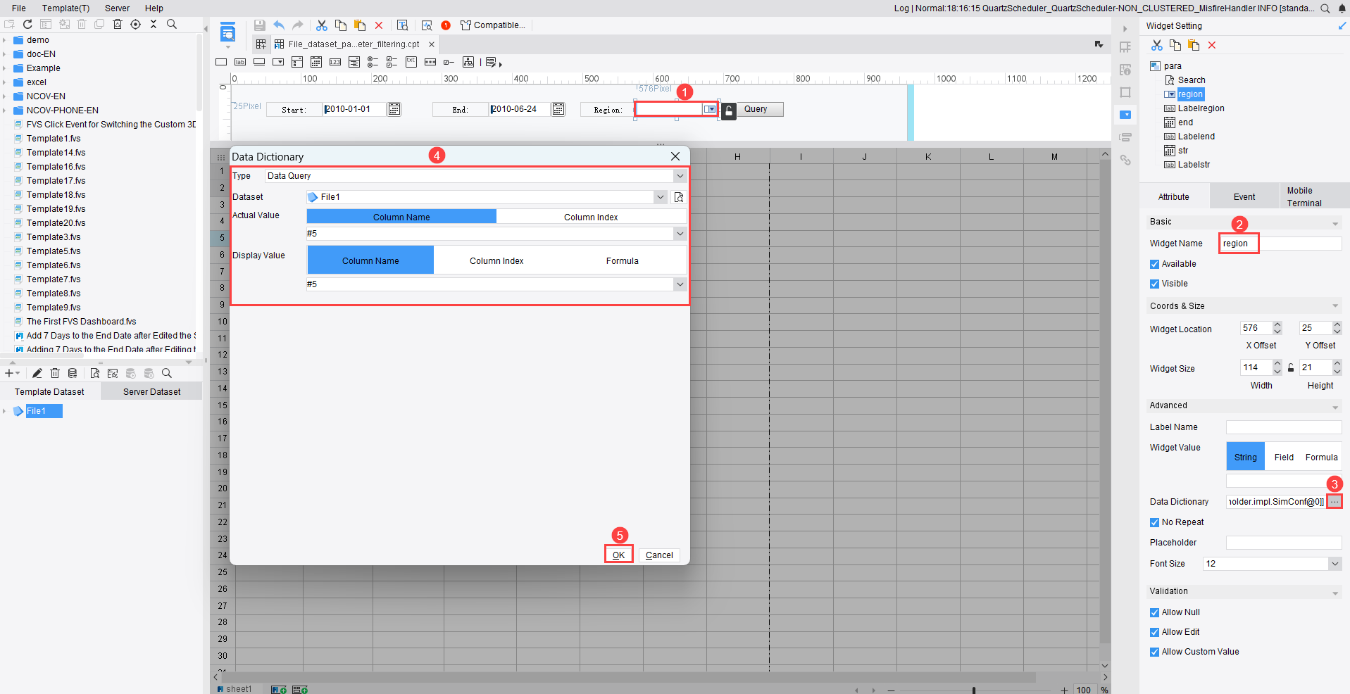 File dataset parameter filtering-FineReport Help Document