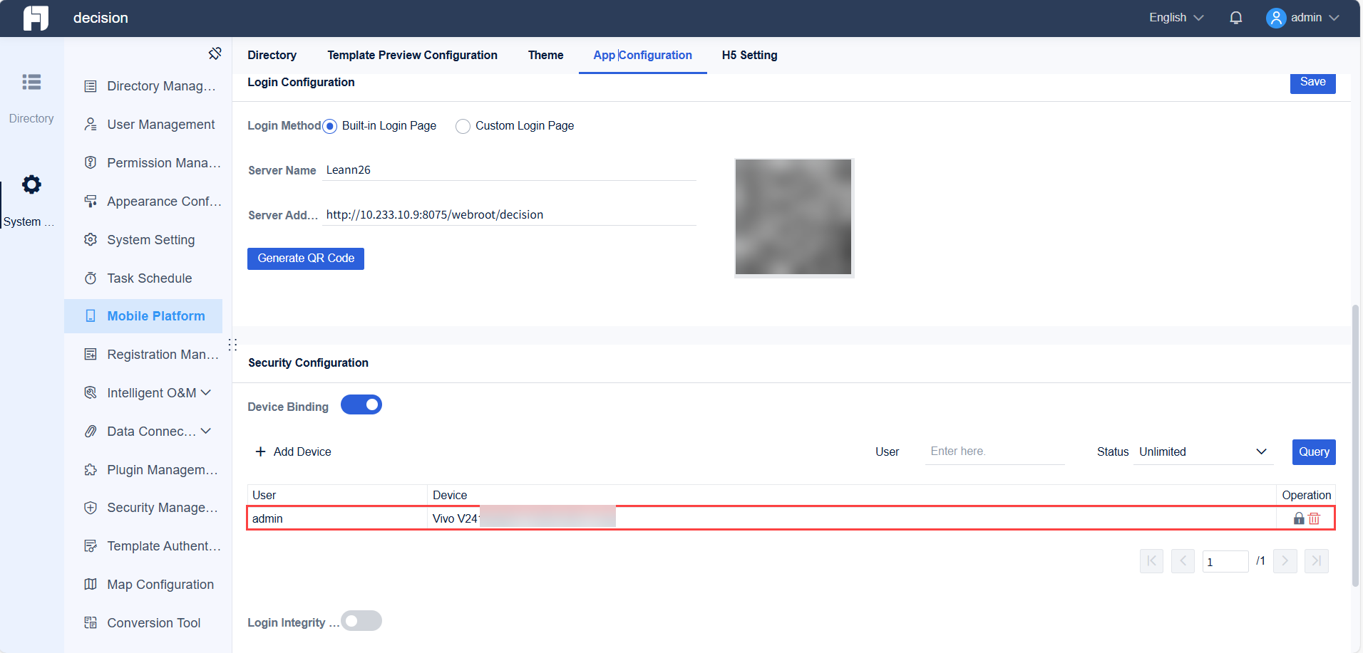 [App] Mobile Device Binding-FineReport Help Document