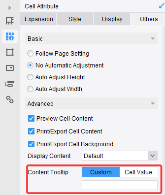 Cell Content Tooltip-FineReport Help Document