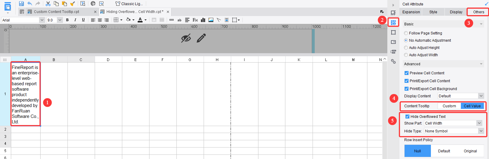 Cell Content Tooltip-FineReport Help Document