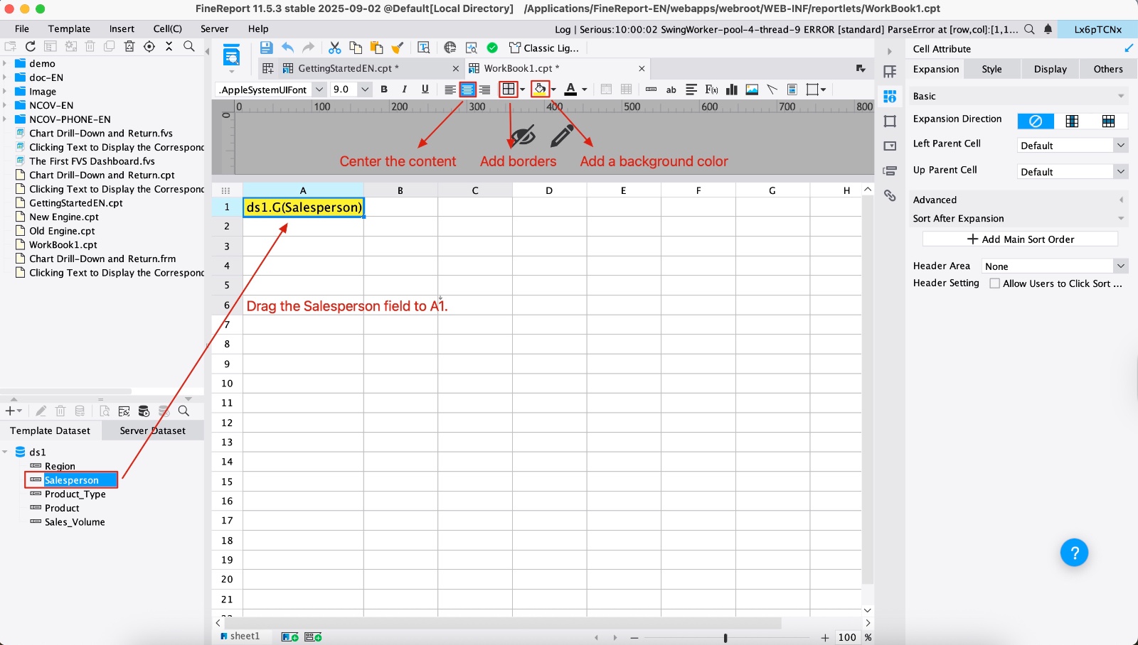 Cell Expansion-FineReport Help Document