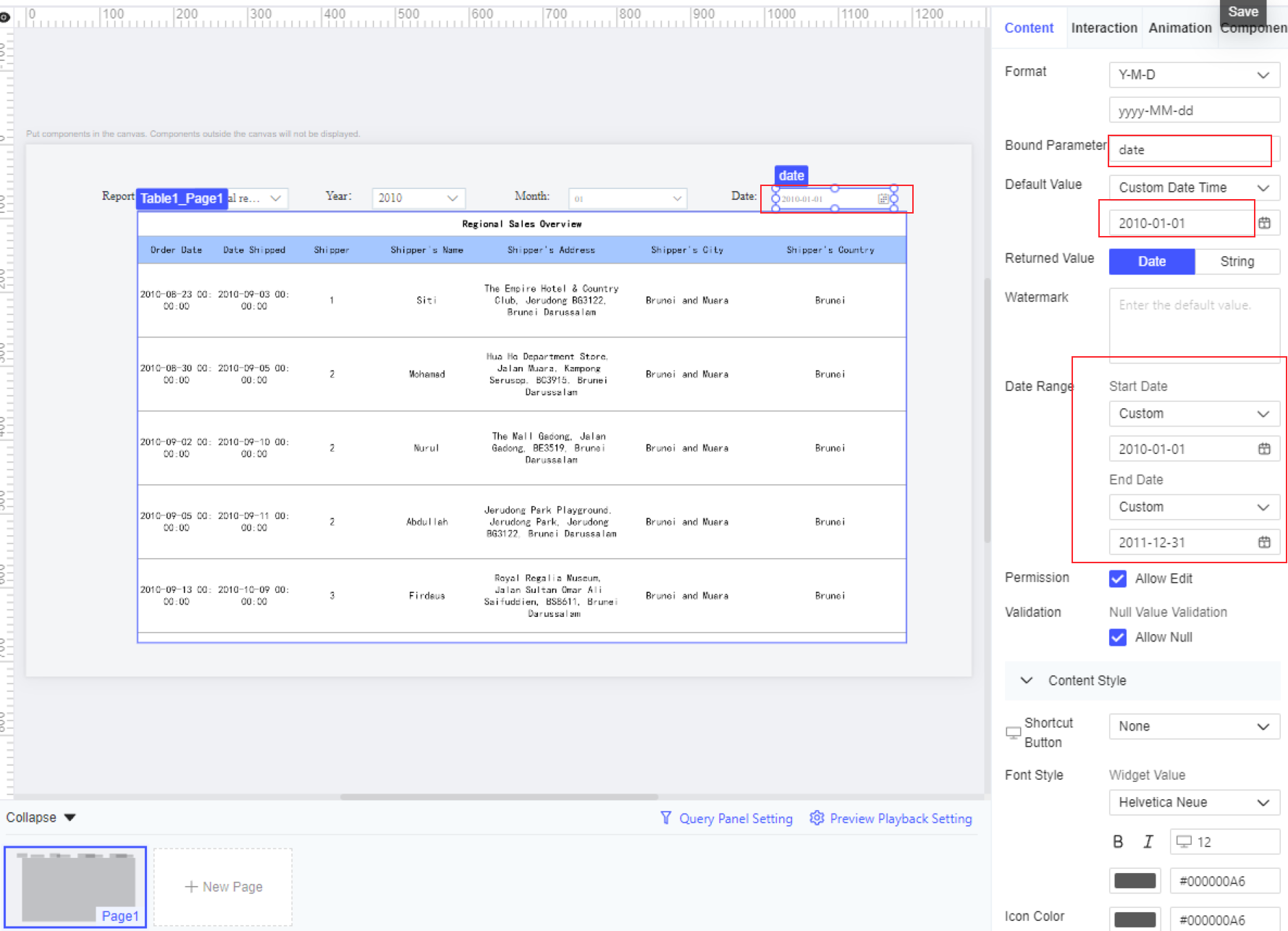 Widget Display by Condition in FVS-FineReport Help Document