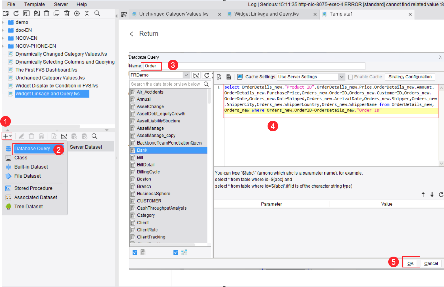Widget Linkage and Query in FVS-FineReport Help Document