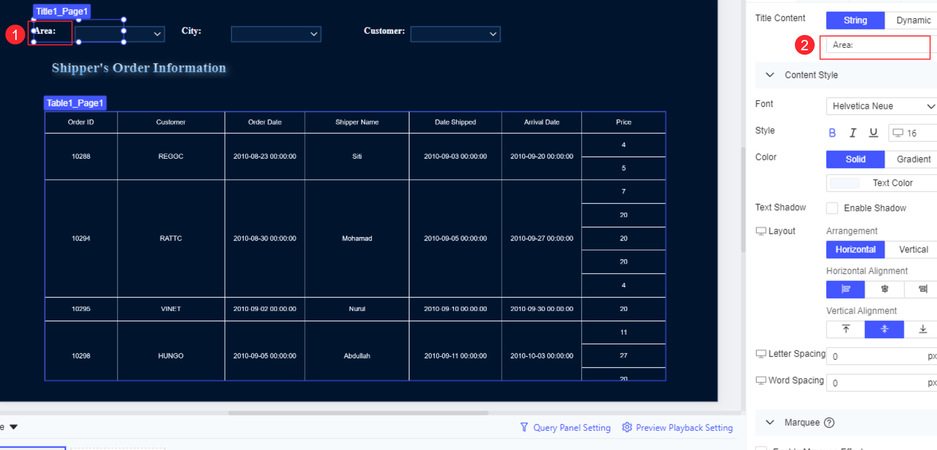 Widget Linkage and Query in FVS-FineReport Help Document