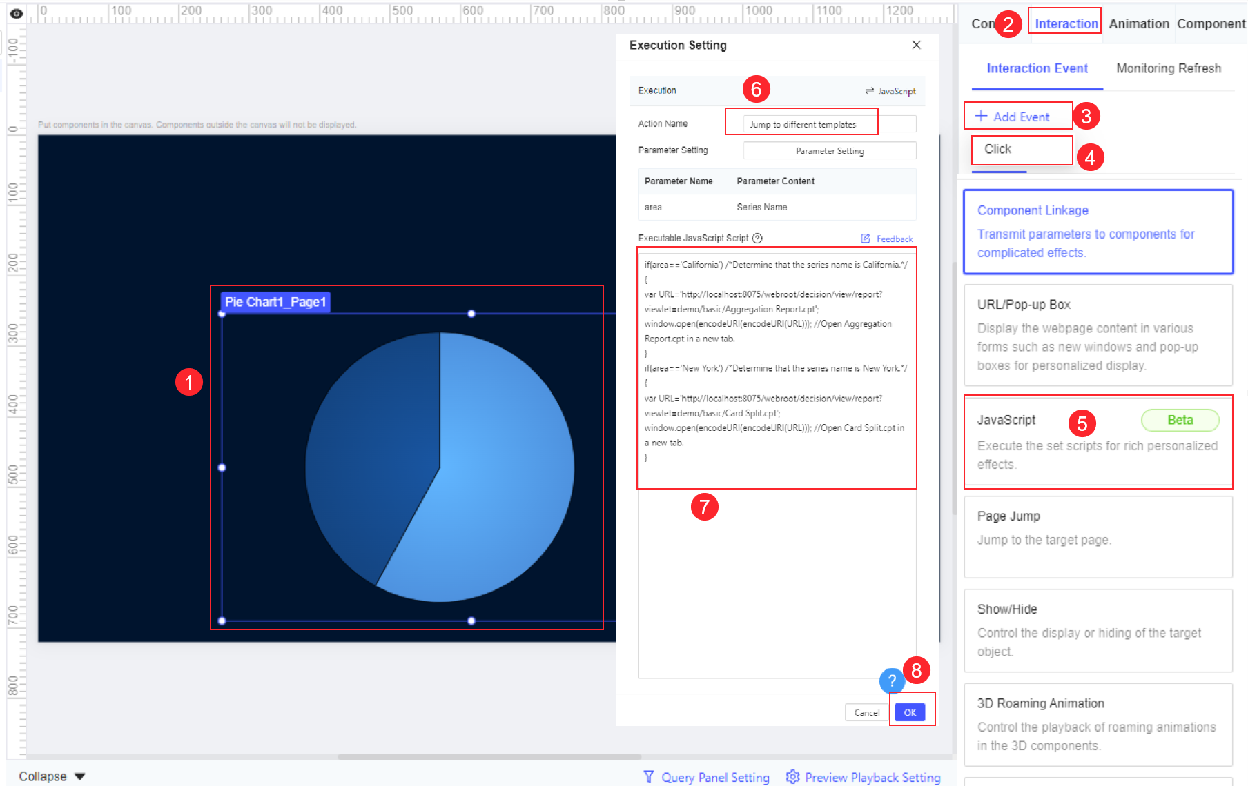 Jumping to Different Web Pages in FVS-FineReport Help Document