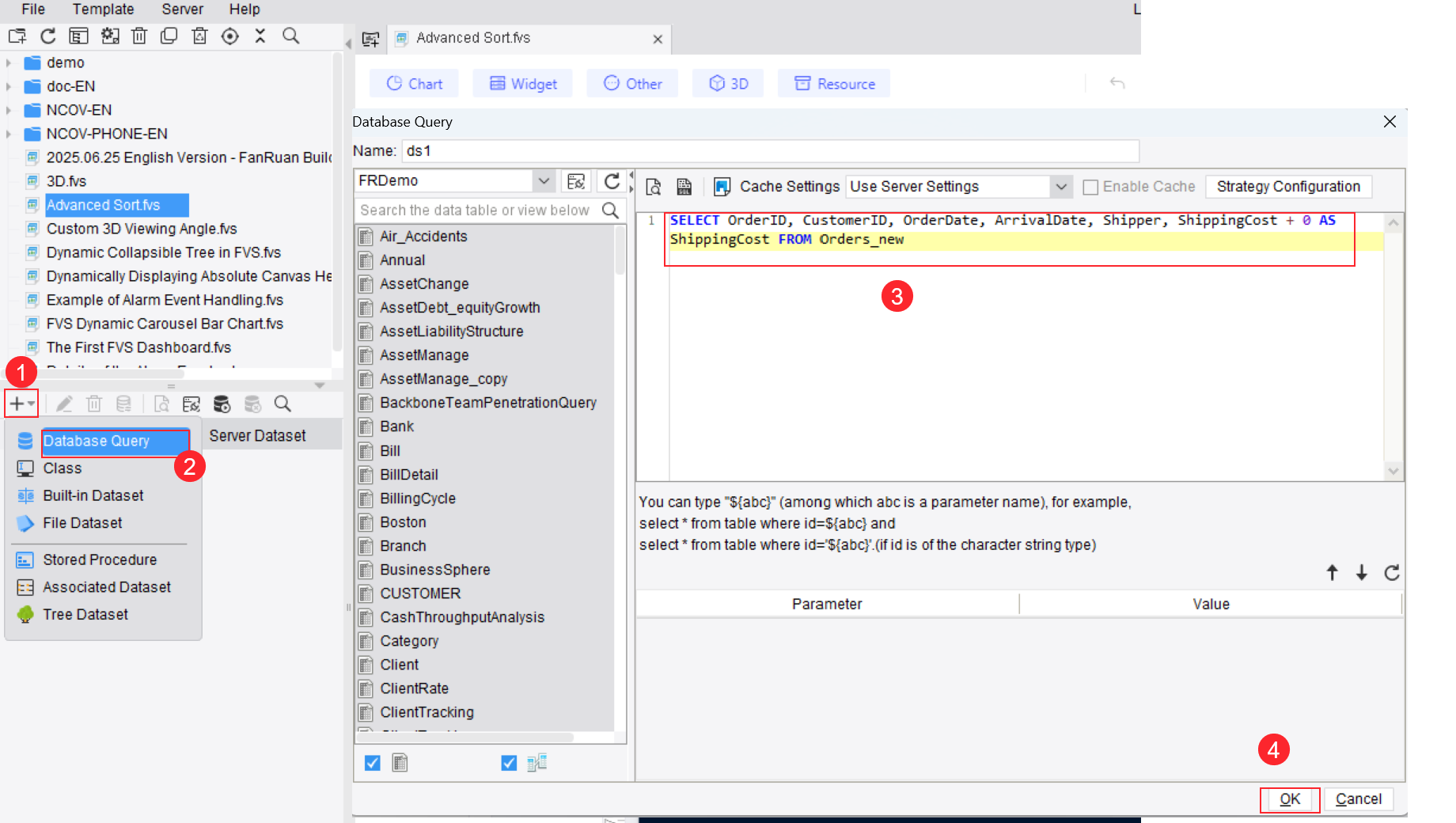 Advanced Sort for Tables in FVS-FineReport Help Document