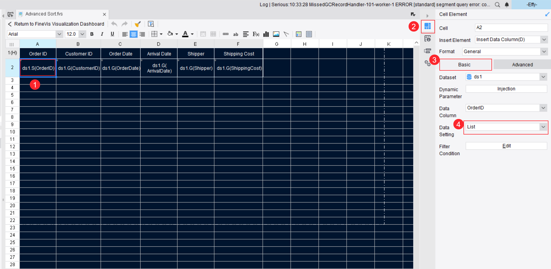 Advanced Sort for Tables in FVS-FineReport Help Document