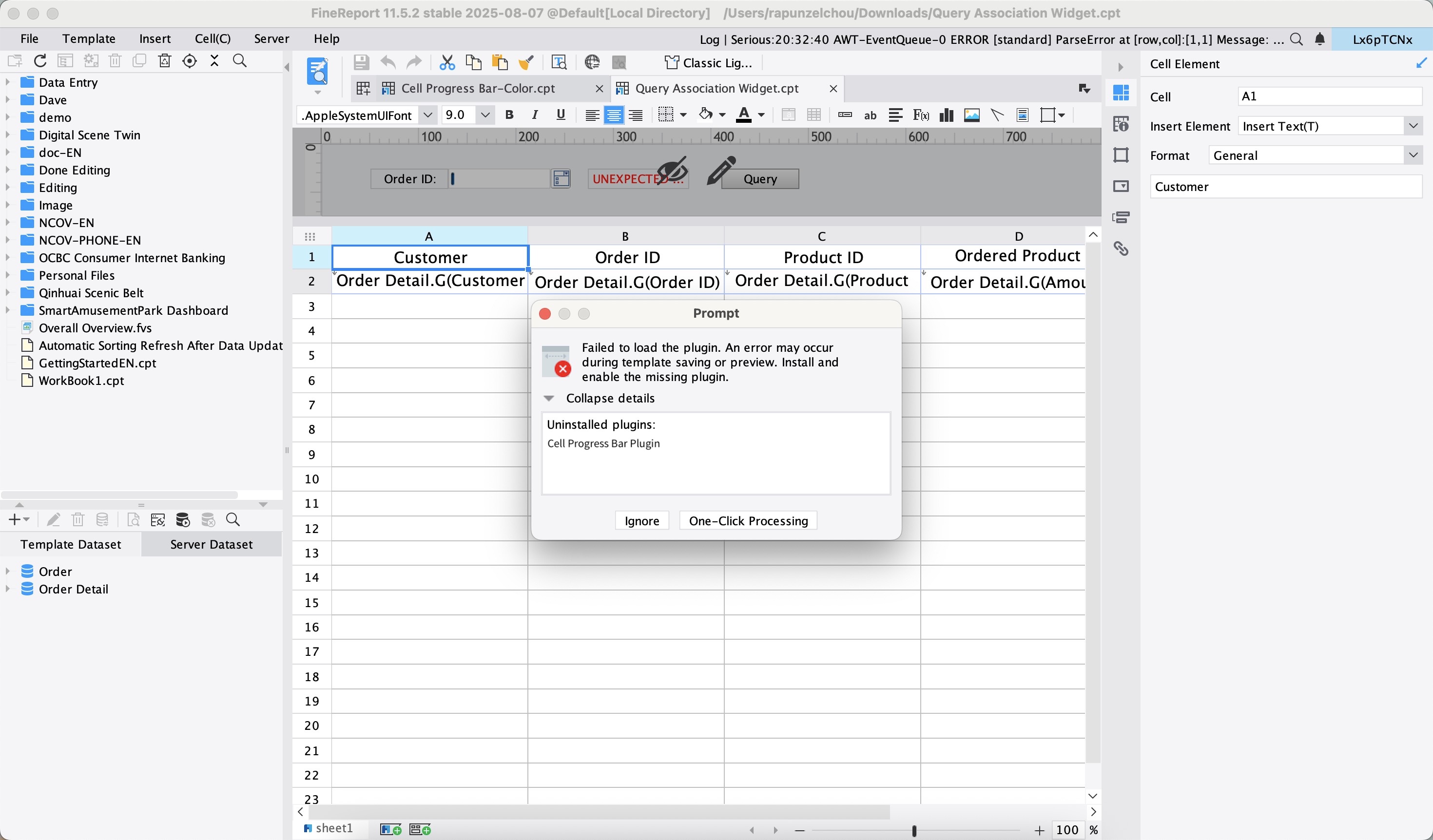 Missing Template Plugin Detection-FineReport Help Document