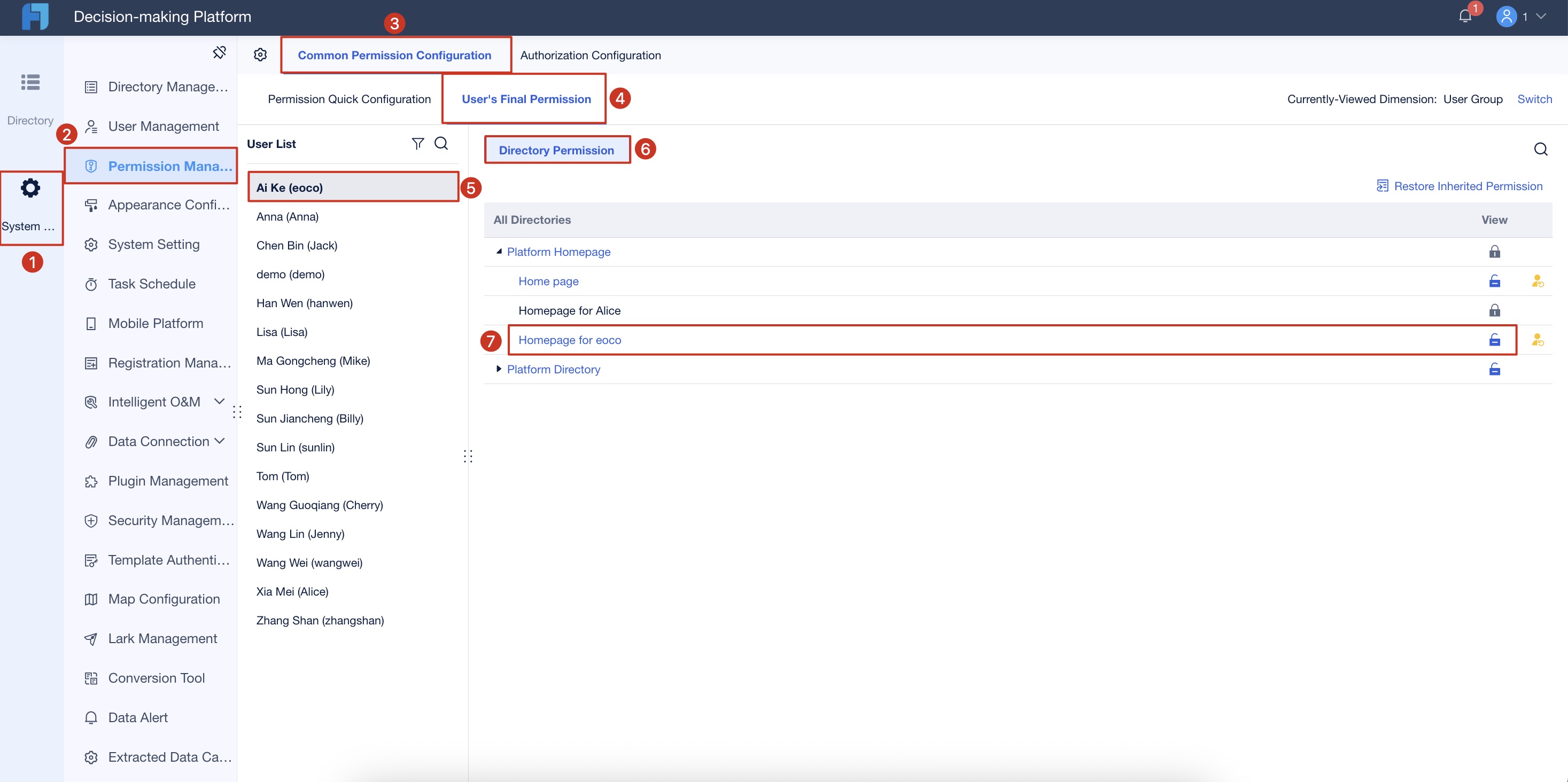 Setting Different Homepages for Different Users-FineReport Help Document