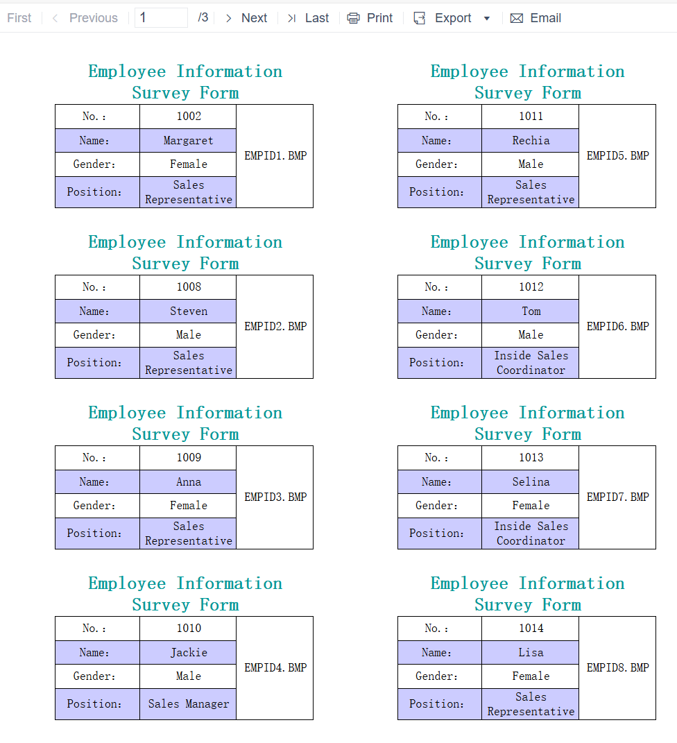 Card Row/Column Split-FineReport Help Document