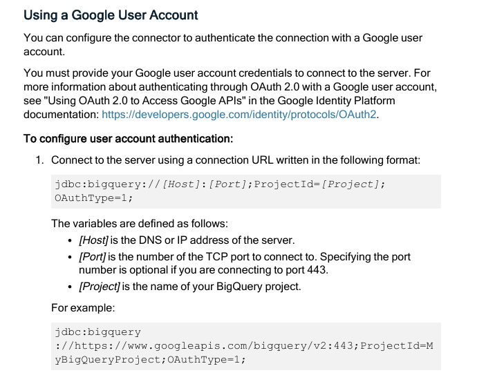 Data Connection to Google BigQuery-FineReport Help Document