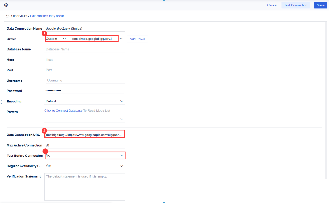 Data Connection to Google BigQuery-FineReport Help Document