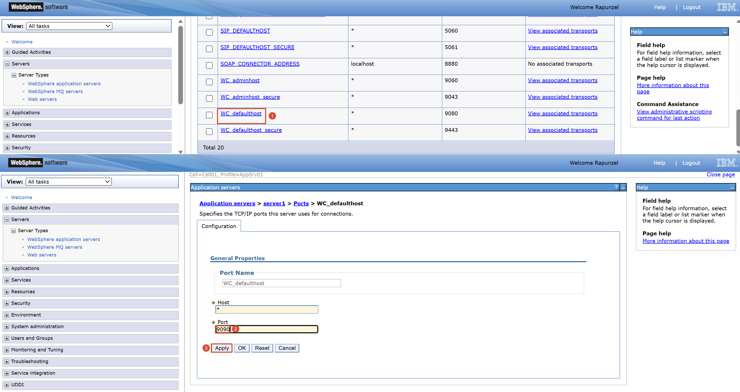 Webphere Modifying WebSphere Server Configuration-FineReport Help Document