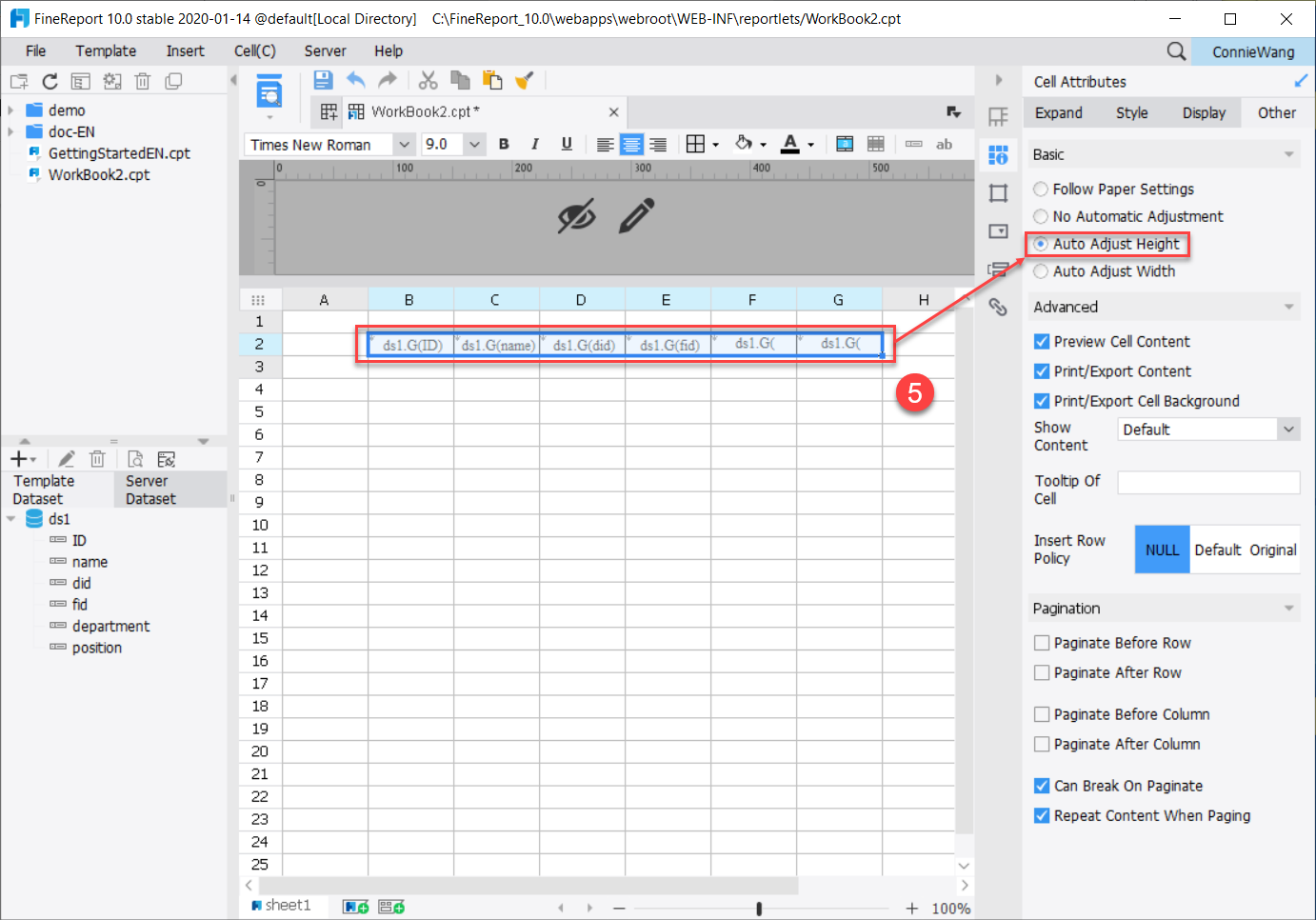 Cell Auto Size and Tooltip-FineReport Help Document