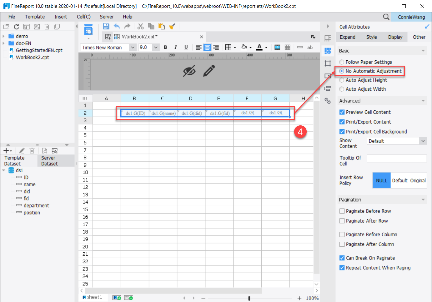 Cell Auto Size and Tooltip-FineReport Help Document