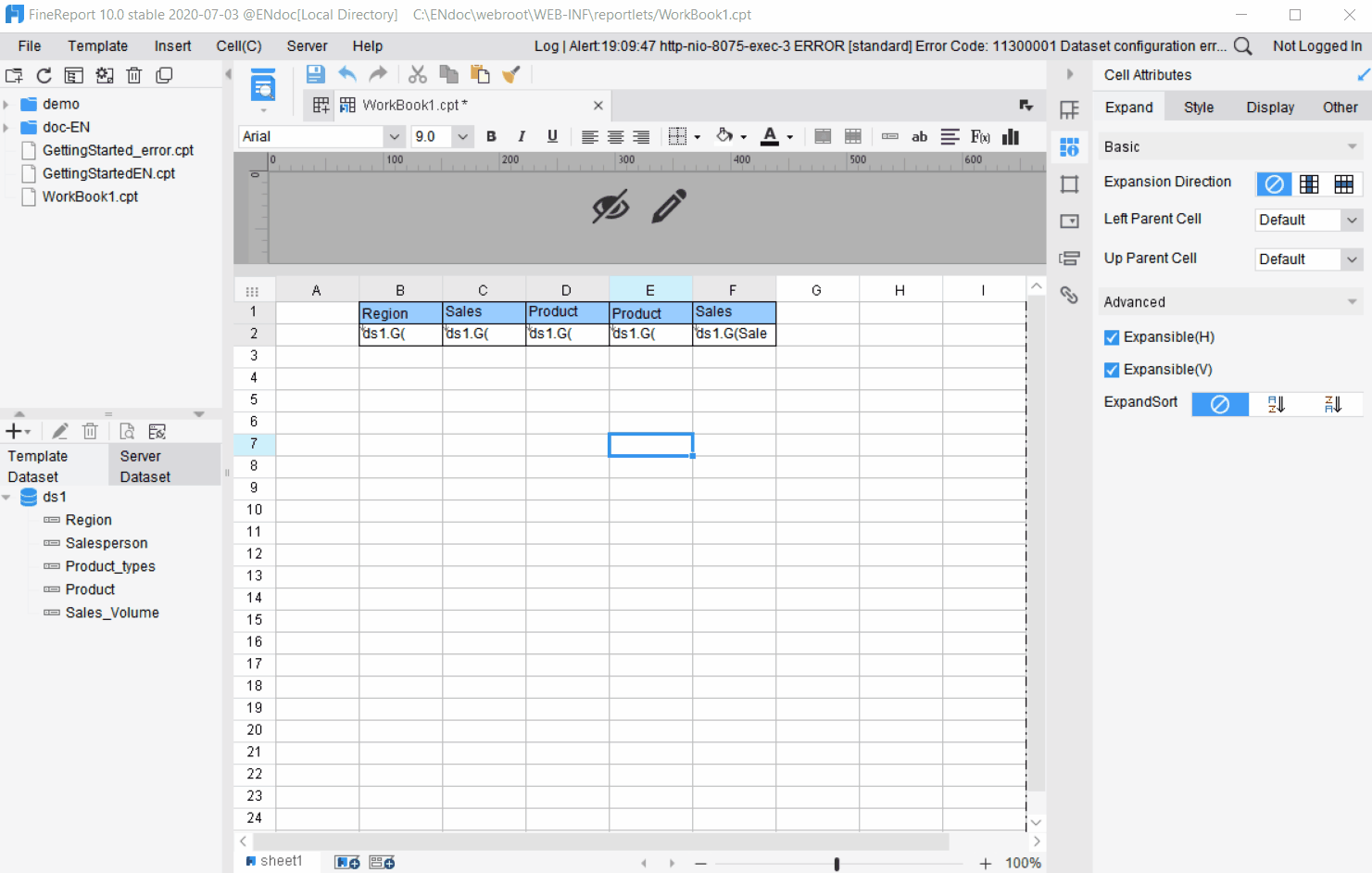 Excel Export Attributes-FineReport Help Document