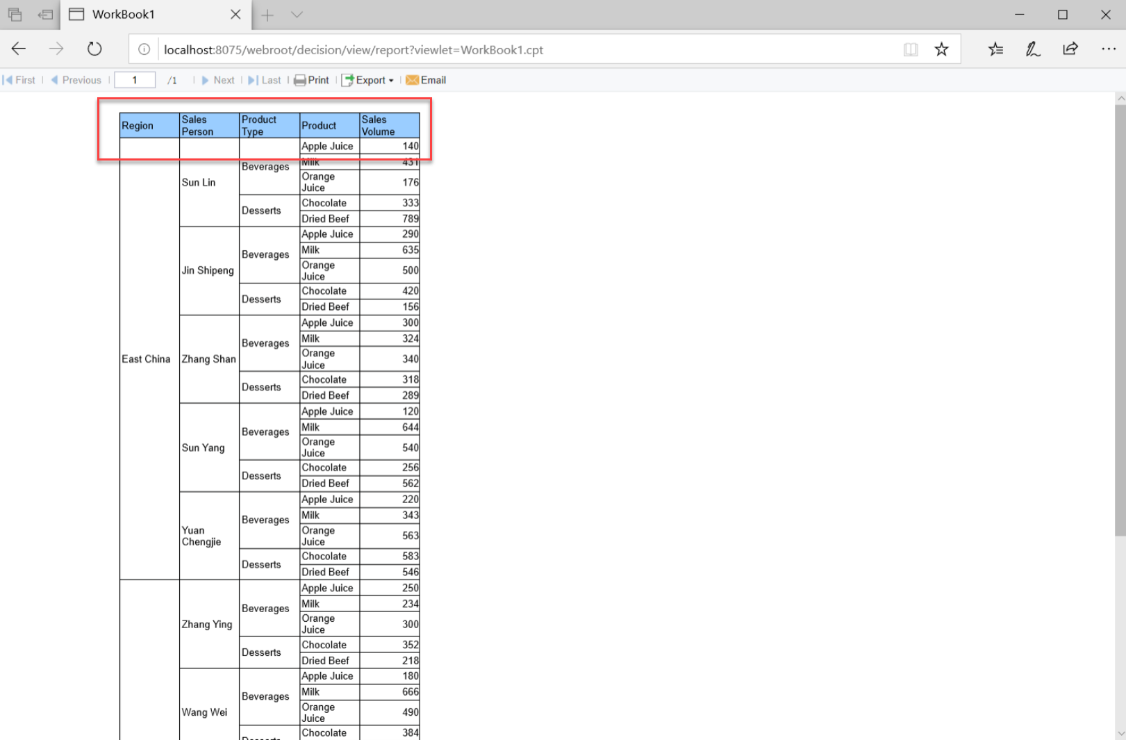 Excel Export Attributes-FineReport Help Document