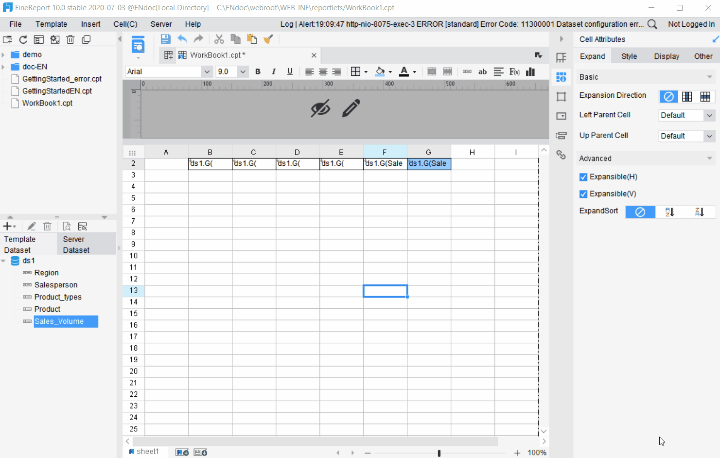 Excel Export Attributes-FineReport Help Document