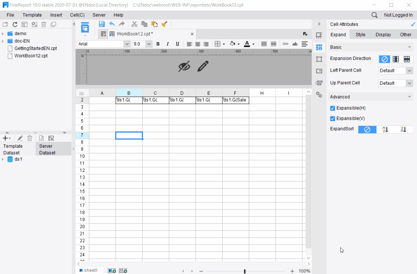 Export Attributes-FineReport Help Document