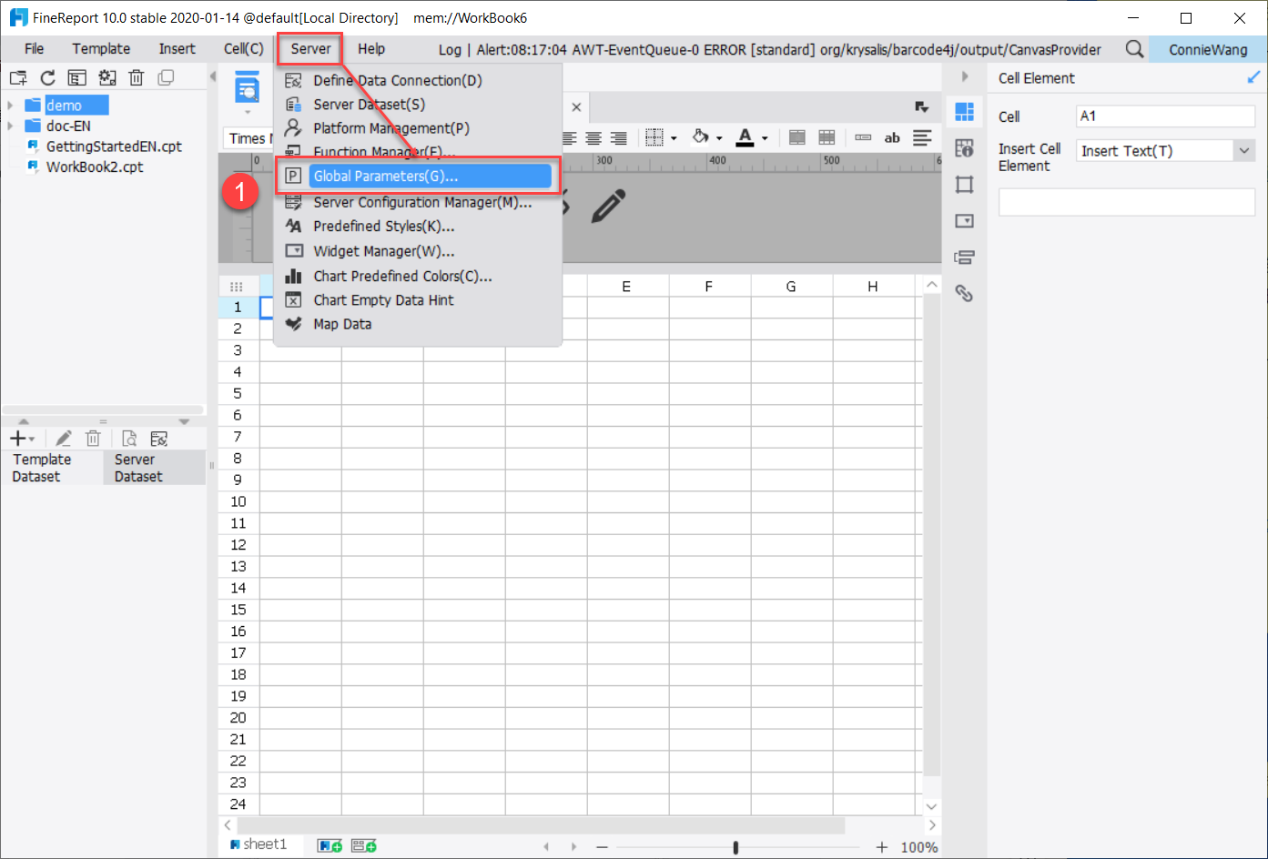 Global and Template Parameter-FineReport Help Document