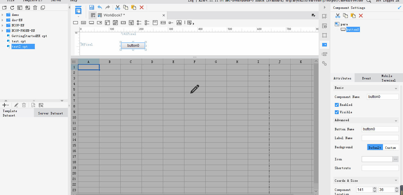 Button Widget-FineReport Help Document