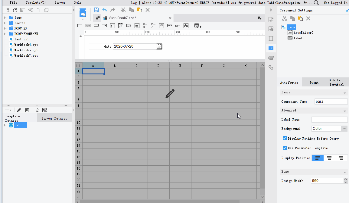 Date and Time Widget-FineReport Help Document