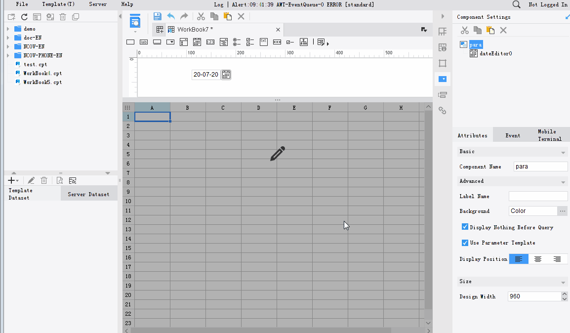 Date and Time Widget-FineReport Help Document