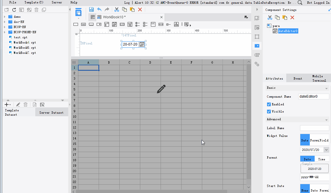 Date and Time Widget-FineReport Help Document