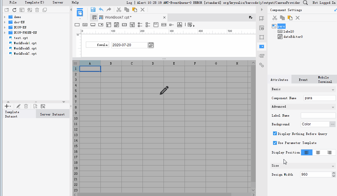 Date and Time Widget-FineReport Help Document