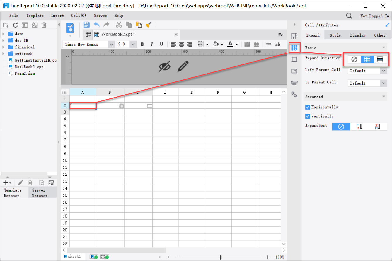 Report Button Widget-FineReport Help Document