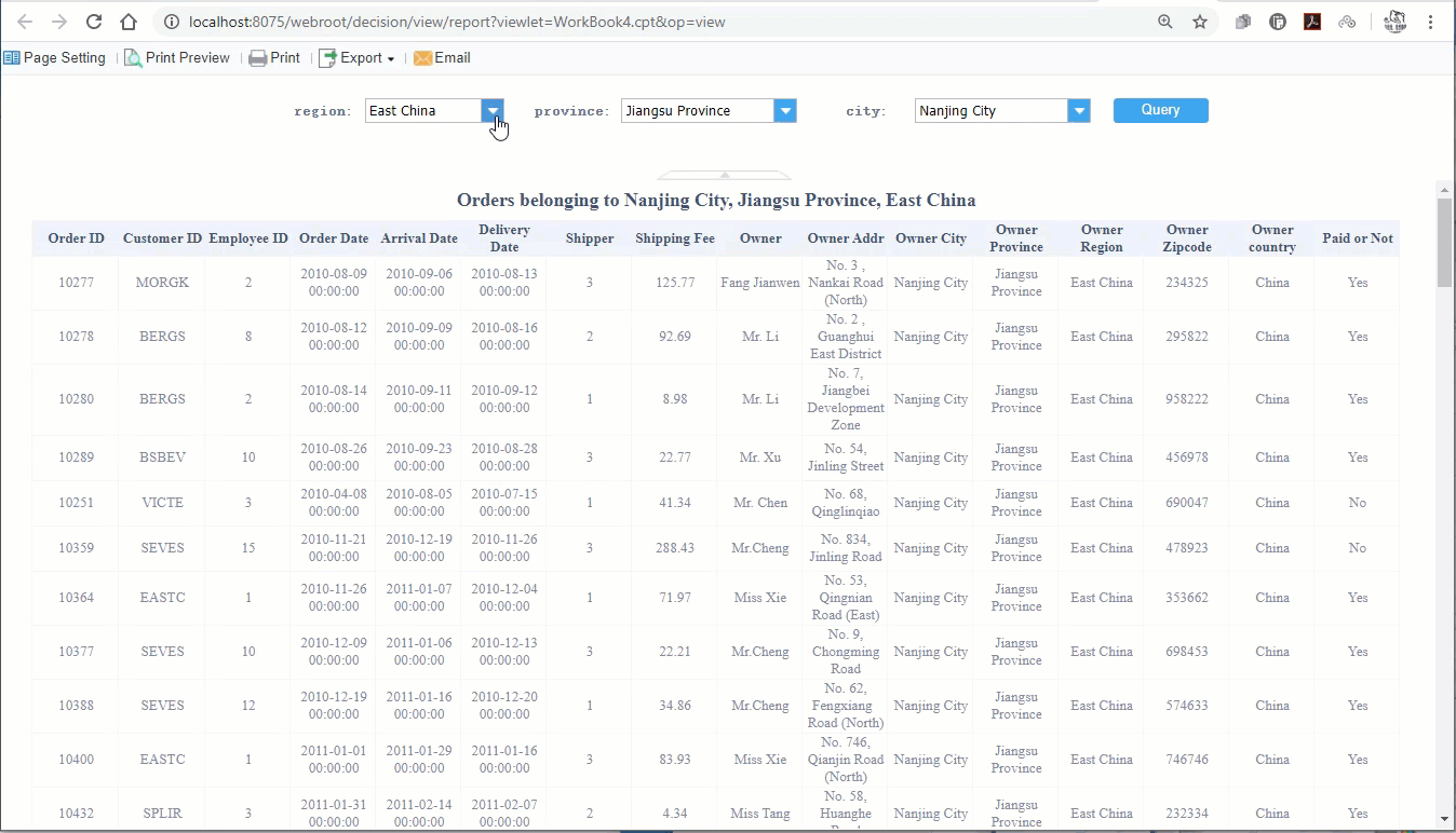 Common Parameter Application-FineReport Help Document