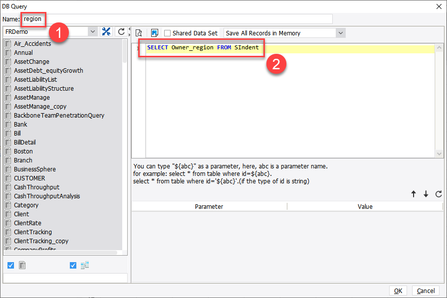 Common Parameter Application-FineReport Help Document